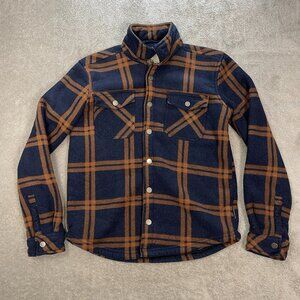 Eddie Bauer Plaid Shirt Jacket Kids‎ XL 16 Brushed Fleece Lined Flannel Style